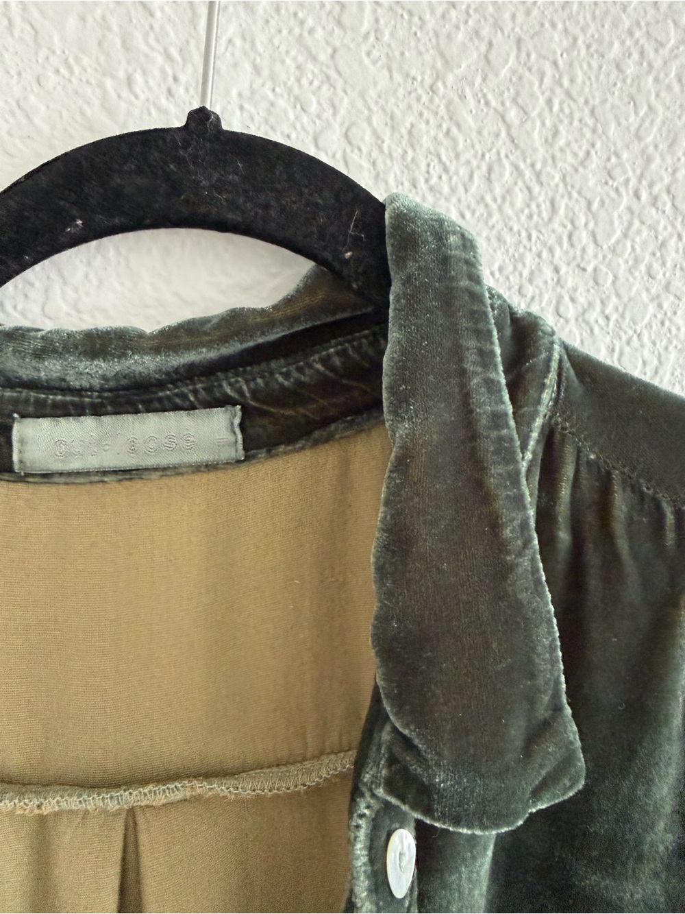 Cut Loose Green Easy Silk Blend Velvet Shirt Size Large Lagenlook - Picture 2 of 5